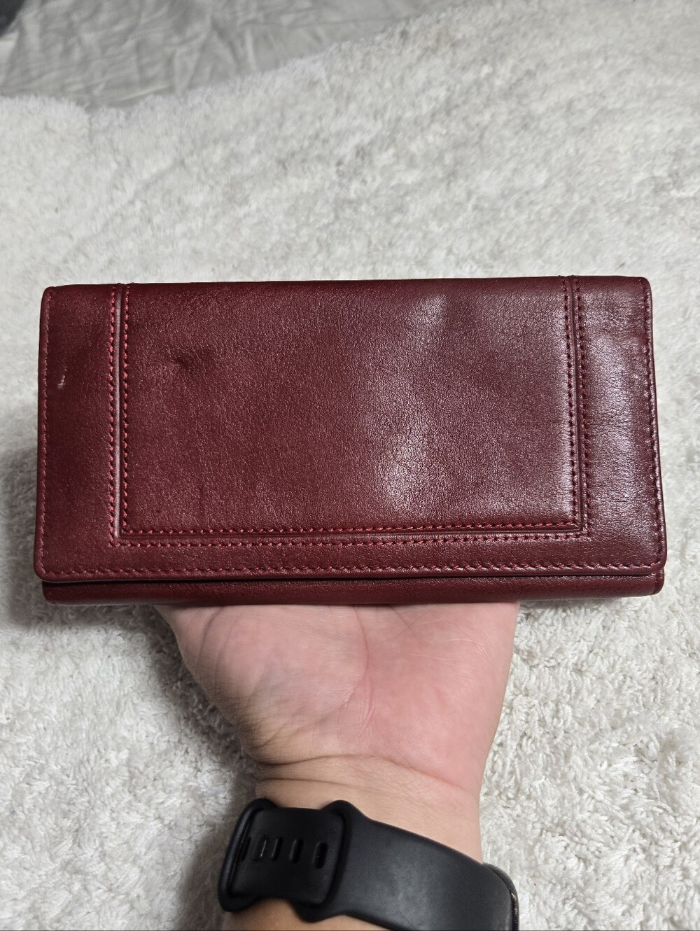 Wilson Leather Trifold Wallet Women Red